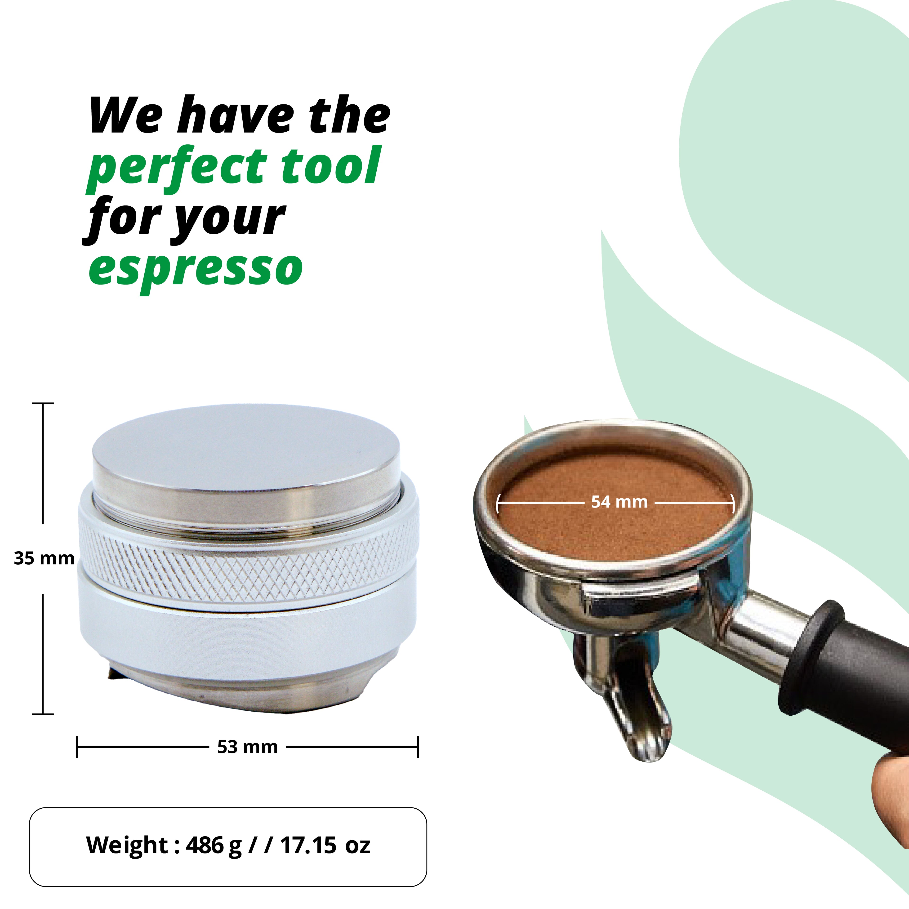 53mm 2-in-1 Espresso Tamper & Coffee Distributor for 54mm Breville Portafilters